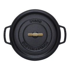 Staub | 7 qt, Round, Dutch Oven Buster And Punch, Matte Black | Cast Iron