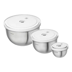 ZWILLING | Vacuum bowl set S/M/L / 6-pc, stainless steel, Silver-White | Fresh & Save BOWLS
