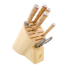 MIYABI | 7-pc, Knife block set, Brown | Birchwood SG2