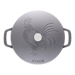 Staub | 3.75 qt, Essential French Oven Rooster Lid, Graphite Grey | Cast Iron