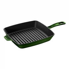 Staub | 12-inch, Cast Iron, Square, Grill Pan, Basil | Cast Iron