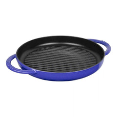 Staub | 10-inch, Round, Round Double Handle Pure Grill, Blueberry | Cast Iron
