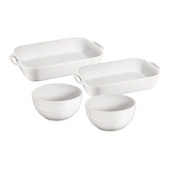 Staub | 4-pc, Baking And Bowl Set, White | Stoneware