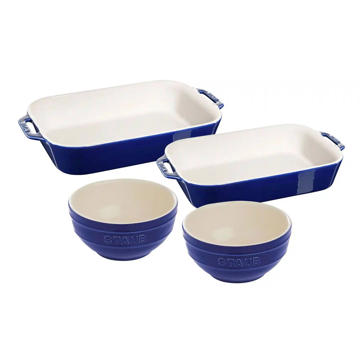 Staub | 4-pc, Baking And Bowl Set, Dark Blue | Stoneware