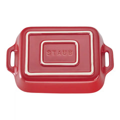 Staub | 7.5-x 6.5-inch, Rectangular, Baking Dish, Rustic Red | Stoneware