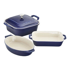 Staub | 4-pc, Mixed Baking Dish Set, Dark Blue | Stoneware
