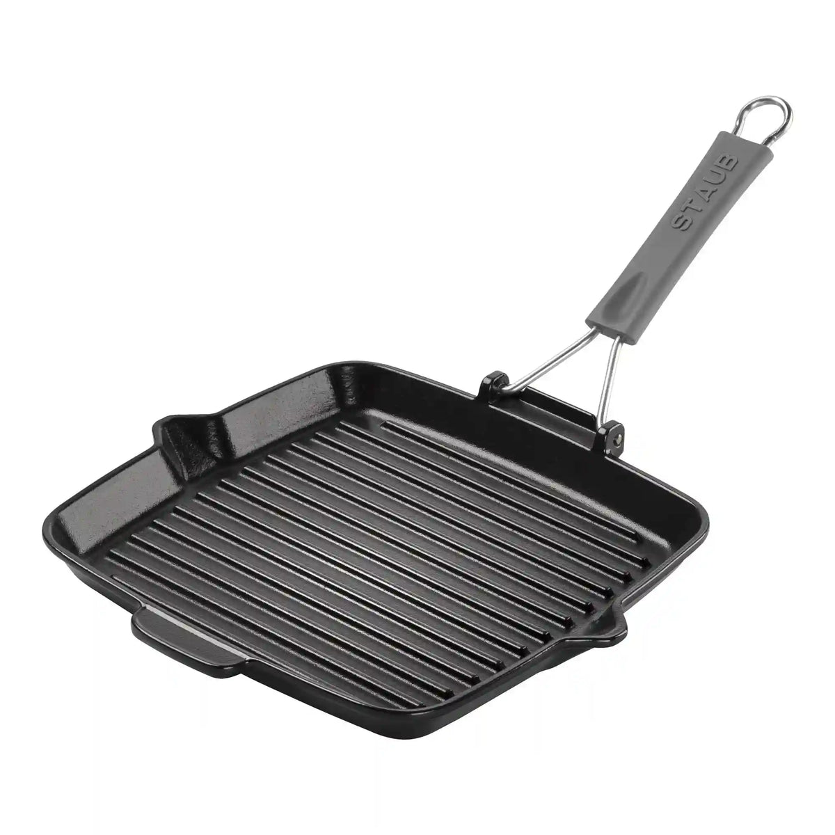 Staub | 9.5-inch, Square, 9.5" Folding Grill, Matte Black | Cast Iron