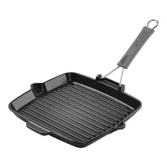 Staub | 9.5-inch, Square, 9.5" Folding Grill, Matte Black | Cast Iron