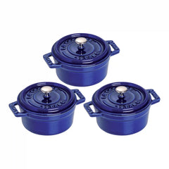 Staub | 3-pc, Dutch Oven Set, Dark Blue | Cast Iron