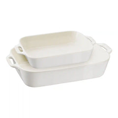 Staub | 2-pc, Rectangular Baking Dish Set, Ivory-White | Stoneware