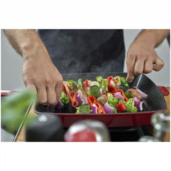Staub | 12-inch, Cast Iron, Square, Grill Pan, Cherry | Cast Iron