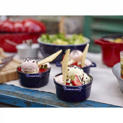 Staub | 3-pc, Mini Round Dutch Oven Set, Dark Blue | Stoneware