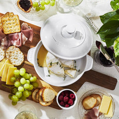 Staub | Round, Covered Brie Baker, White | Stoneware