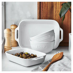 Staub | 4-pc, Baking And Bowl Set, White | Stoneware