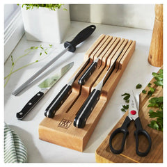 ZWILLING | 7-pc, Block Set with Beechwood In-Drawer Knife Tray, Natural | Pro