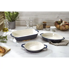 Staub | 3-pc, Mixed Baking Dish Set, Dark Blue | Stoneware