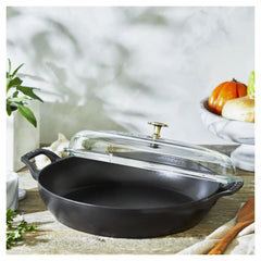 Staub | 3.5 qt, Braiser With Glass Lid, Matte Black | Cast Iron