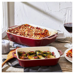 Staub | 2-pc, Rectangular Baking Dish Set, Rustic Red | Stoneware