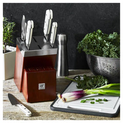 ZWILLING | 7-pc, Self Sharpening Knife Block Set, Silver-White | Pro le blanc