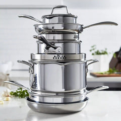 ZWILLING | 10-pc, Non-stick, Stainless Steel Ceramic Cookware Set  | Clad CFX
