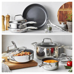 ZWILLING | 10-pc, 18/10 Stainless Steel, Pots And Pans Set Ceramic Coating | Energy Plus