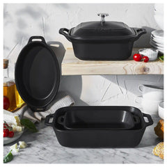 Staub | 5-pc, Mixed Baking Dish Set, Matte Black | Stoneware