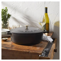 Staub | 6 qt, Wide Oval French Oven, Matte Black | Cast Iron