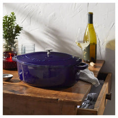 Staub | 6 qt, Wide Oval French Oven, Dark Blue | Cast Iron