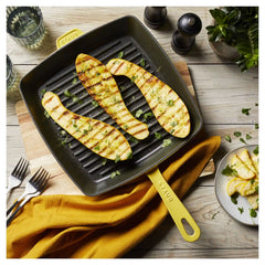 Staub | 12-inch, Cast Iron, Square, Grill Pan, Citron | Cast Iron