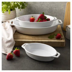 Staub | 3-pc, Oval, Bakeware Set, White | Stoneware
