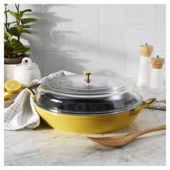 Staub | 3.5 qt, Braiser With Glass Lid, Citron | Cast Iron
