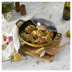 Staub | 3.5 qt, Braiser With Glass Lid, Citron | Cast Iron