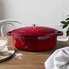 Staub | 6 qt, Wide Oval French Oven, Cherry | Cast Iron
