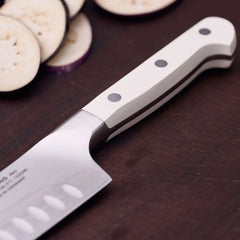 ZWILLING | 7-inch, Hollow Edge Slim Santoku Knife | Pro le blanc