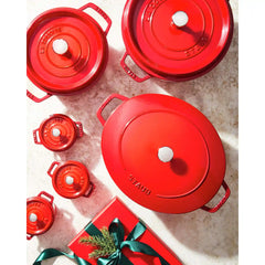Staub | 3-pc, Mini Round Dutch Oven Set, Cherry | Stoneware