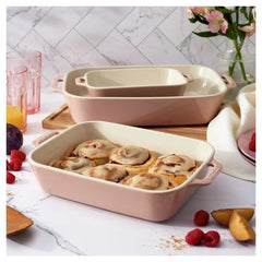 Staub | 3-pc, Rectangular Baking Dish Set, Light Pink | Stoneware