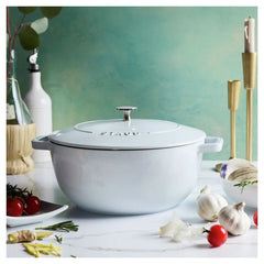 Staub | 5 qt, Essential French Oven, Pure White | Cast Iron