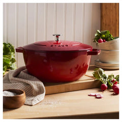 Staub | 5 qt, Essential French Oven, Cherry | Cast Iron