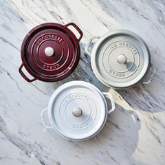 Staub | 4 qt, Round, Dutch Oven, Pure White | Cast Iron