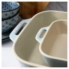 Staub | 3-pc, Rectangular Baking Dish Set, Light Blue | Stoneware