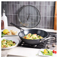 ZWILLING | 12-inch, Wok With Glass Lid Ceramic Nonstick Titanium | Milano