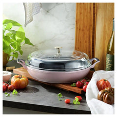 Staub | 3.5 qt, Braiser With Glass Lid, Peony Pink | Cast Iron