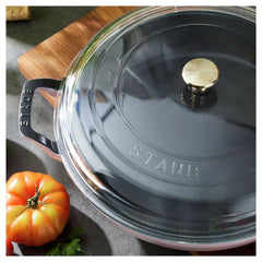 Staub | 3.5 qt, Braiser With Glass Lid, Peony Pink | Cast Iron