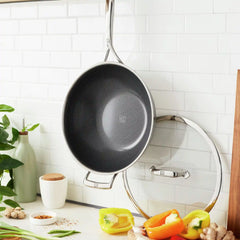 ZWILLING | 12-inch, 18/10 Stainless Steel, Wok With Lid Ceramic Hybrid | Peak