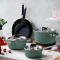 ZWILLING | 8-pc Stainless Steel Cookware Set, Green | Pure