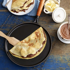 Staub | Crepe Pan with Spreader and Spatula, Matte Black | Cast Iron
