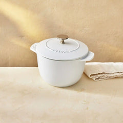 Staub | 1.5 qt, Petite French Oven, Pure White | Cast Iron
