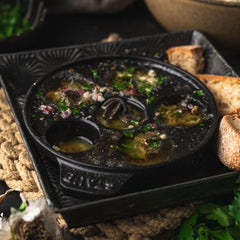 Staub | 5.5-inch, Escargot Dish with six holes, Matte Black | Cast Iron