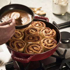 Staub | 13-inch, Double Handle Fry Pan, Cherry | Cast Iron
