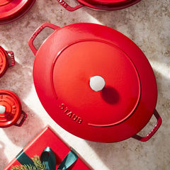 Staub | 6 qt, Wide Oval French Oven, Cherry | Cast Iron